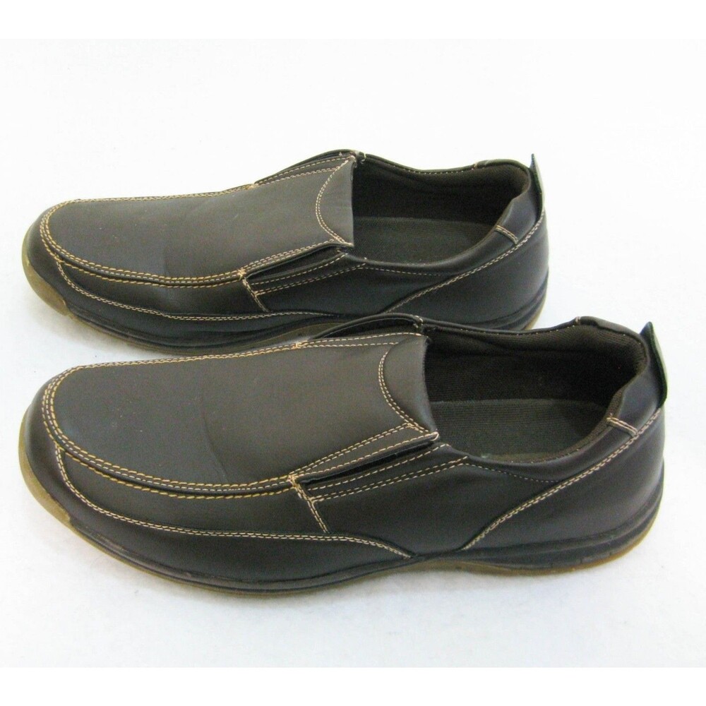Western Chief Loafers Mens Size 12 Brown Faux Leather Slip-On Shoes Cushioned